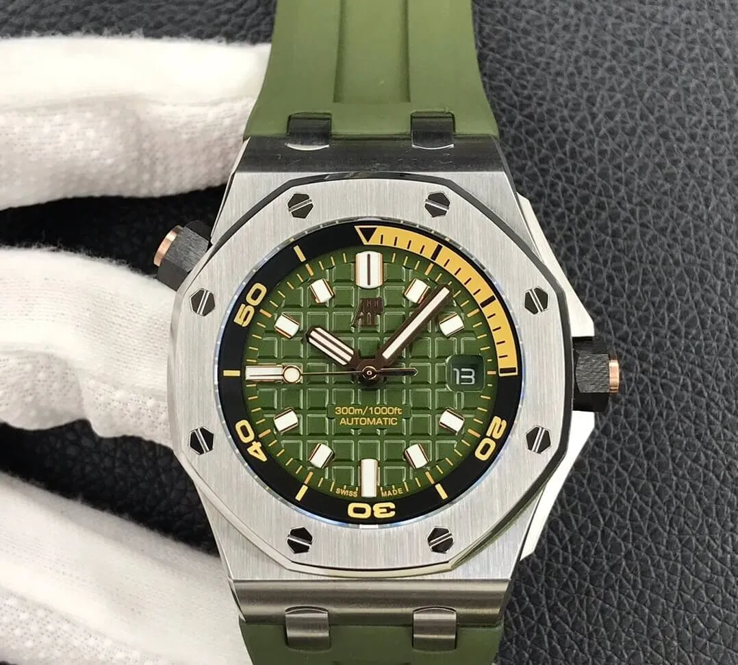 Audemars Piguet Royal Oak Offshore 15720ST.OO.A052CA.01 BF Factory 1:1 Best Edition Replica Watch Green Strap